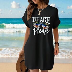 Black Beach Please Women's Swim Cover-Up
